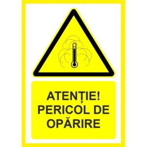 Indicator Atentie pericol de oparire, Sticker autocolant