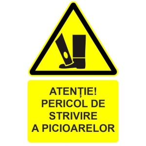 Indicator Atentie pericol de strivire a picioarelor indicator de avertizare, Sticker autocolant
