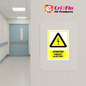 Indicator Atentie pericol electric, Sticker autocolant - Img 5
