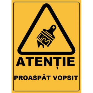 Indicator Atentie proaspat vopsit, Sticker autocolant - Img 1