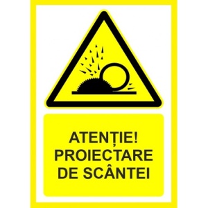 Indicator Atentie proiectare de scantei, Sticker autocolant