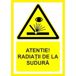 Indicator Atentie radiatii de la sudura, Sticker autocolant - Img 1