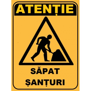 Indicator Atentie sapat santuri, Sticker autocolant