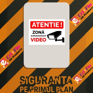 Indicator Atentie zona supravegheata, Sticker autocolant - Img 3