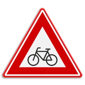 Indicator Avertizare pentru biciclete si biciclisti, Sticker autocolant