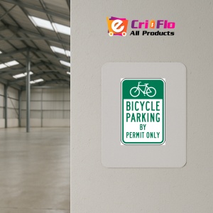Indicator Bicycle Parking By Permit Only Sign, Sticker autocolant - Img 4