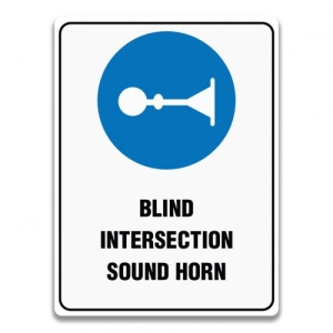 Indicator BLIND INTERSECTION SOUND HORN SIGN, Sticker autocolant