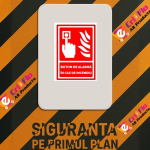 Indicator Buton de alarma in caz de incendiu, Sticker autocolant - Img 3