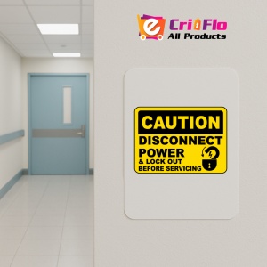 Indicator Caution Disconnect Power Sign, Sticker autocolant - Img 5