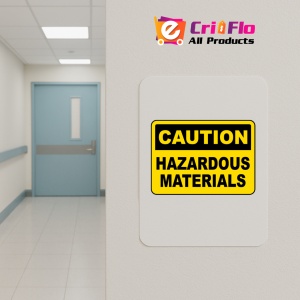 Indicator Caution Hazardous Materials Sign, Sticker autocolant - Img 5
