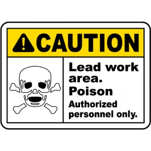 Indicator Caution Lead Work Poison Sign, Sticker autocolant