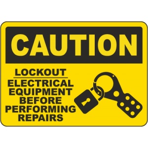 Indicator Caution Lockout Electrical Equipment Sign, Sticker autocolant
