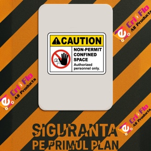 Indicator Caution Non-Permit Confined Space Sign, Sticker autocolant - Img 3