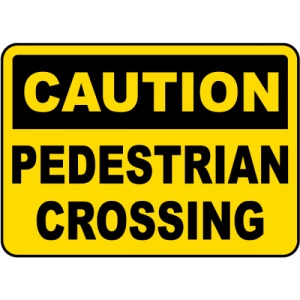 Indicator Caution Pedestrian Crossing Sign, Sticker autocolant