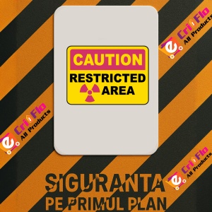 Indicator Caution Restricted Area Sign, Sticker autocolant - Img 3