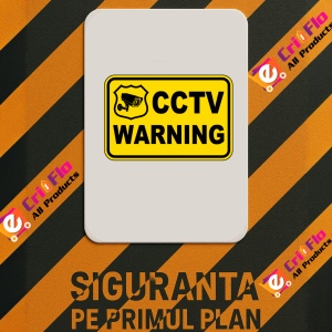 Indicator CCTV Warning Sign, Sticker autocolant - Img 3