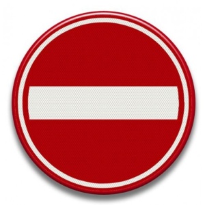 Indicator cu circulatia accesul interzis, Sticker autocolant