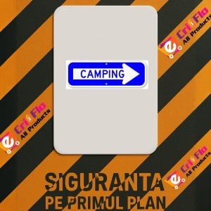 Indicator Cu directie spre camping, Sticker autocolant - Img 3