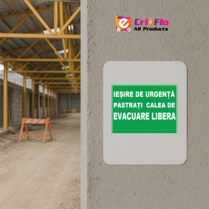 Indicator De pentru iesire de urgenta pastrati caile de evacuare libera, Sticker autocolant - Img 5