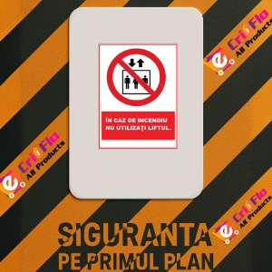 Indicator De siguranta in caz de incendiu nu utilizati liftul, Sticker autocolant - Img 2