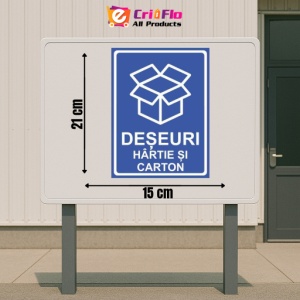 Indicator Deseuri hartie si carton, Sticker autocolant - Img 2