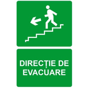 Indicator Directie de evacuare 5, Sticker autocolant
