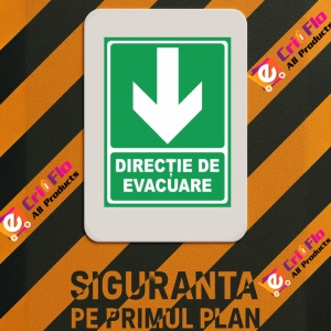 Indicator Directie de evacuare aici, Sticker autocolant - Img 3
