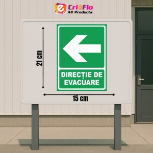 Indicator Directie de evacuare stanga, Sticker autocolant - Img 2