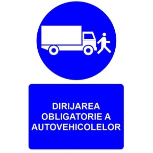 Indicator Dirijarea obligatorie a autovehicolelor indicator de obligativitate, Sticker autocolant