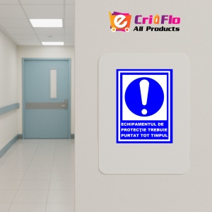 Indicator Echipamentul de protectie trebuie purtat tot timpul, Sticker autocolant - Img 4