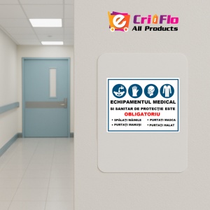 Indicator Echipamentul medical si sanitar este obligatoriu, Sticker autocolant - Img 4