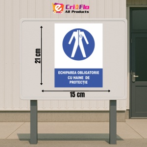 Indicator Echiparea obligatorie cu haine de protectie, Sticker autocolant - Img 2