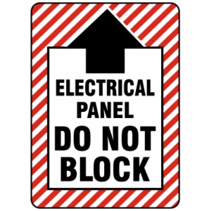 Indicator Electrical Panel Do Not Block Sign, Sticker autocolant