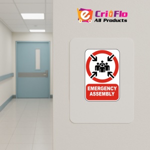 Indicator Emergency Assembly Sign, Sticker autocolant - Img 4