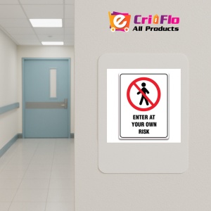 Indicator ENTER AT YOUR OWN RISK SIGN, Sticker autocolant - Img 4