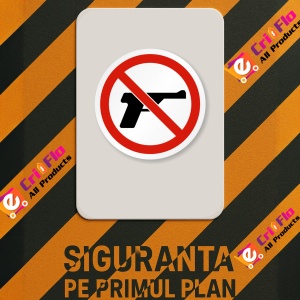 Indicator Eticheta de siguranta pentru regulile de interzicere a armelor, Sticker autocolant - Img 2