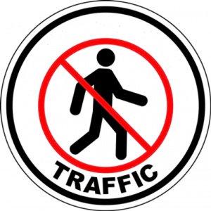 Indicator Eticheta interzis pe podea pietonala, Sticker autocolant