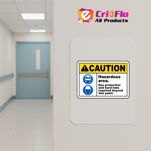 Indicator Eye Protection and Hard Hats Sign, Sticker autocolant - Img 4