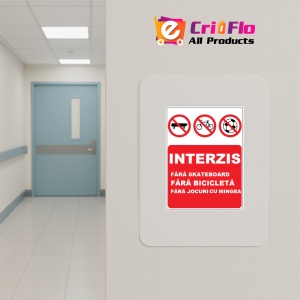 Indicator Fara skateboard fara bicicleta fara jocuri cu mingea, Sticker autocolant - Img 4