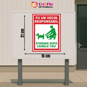 Indicator Fii un vecin responsabil strange dupa cainele tau, Sticker autocolant - Img 2