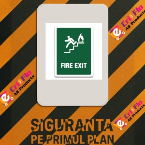 Indicator FIRE EXIT STAIRWAY LEFT SIGN, Sticker autocolant - Img 2