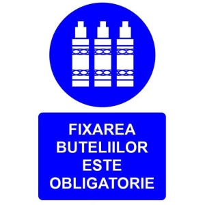 Indicator Fixarea buteliilor este obligatorie indicator de obligativitate, Sticker autocolant