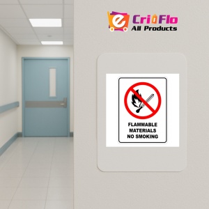 Indicator Flammable Materials No Smoking, Sticker autocolant - Img 4