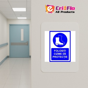 Indicator Folositi cizme de protectie, Sticker autocolant - Img 4