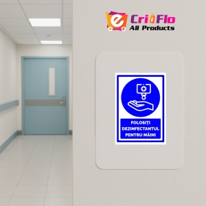 Indicator Folositi dezinfectantul pentru maini, Sticker autocolant - Img 4