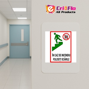 Indicator Folositi scarile in caz de incendiu, Sticker autocolant - Img 4