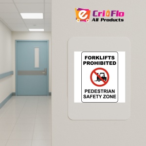 Indicator Forklifts Prohibited Safety Zone Sign, Sticker autocolant - Img 4