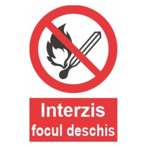 Indicator fumatul focul deschis interzise indicatoare protectia muncii, Sticker autocolant - Img 1