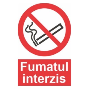 Indicator fumatul interzis indicatoare protectia muncii, Sticker autocolant - Img 1