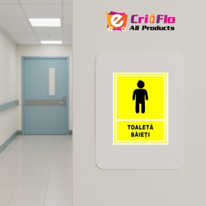 Indicator Galben pentru toaleta baieti, Sticker autocolant - Img 4